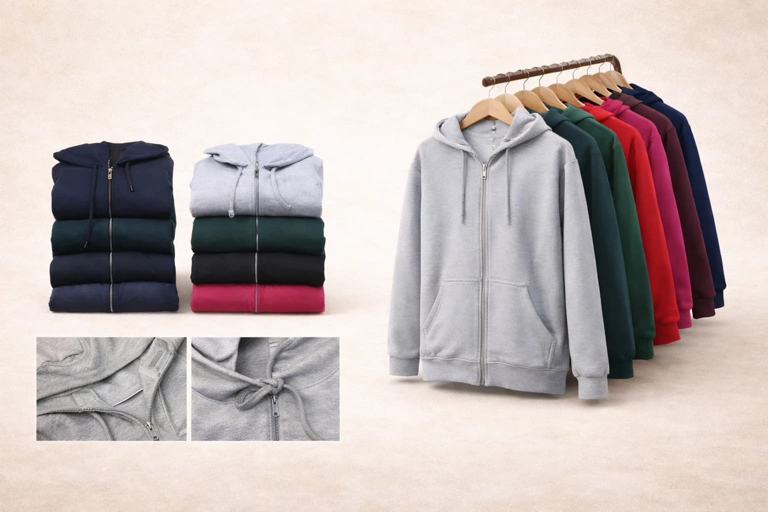 Custom Printed Zip-Up Hoodie — custom printed at The Chhapai Hub Indore
